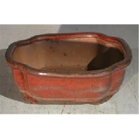 Paisaje 4.5 in. Ceramic Bonsai Pot, Parisian Red - Rectangle PA2529828